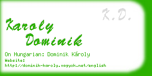 karoly dominik business card