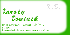 karoly dominik business card